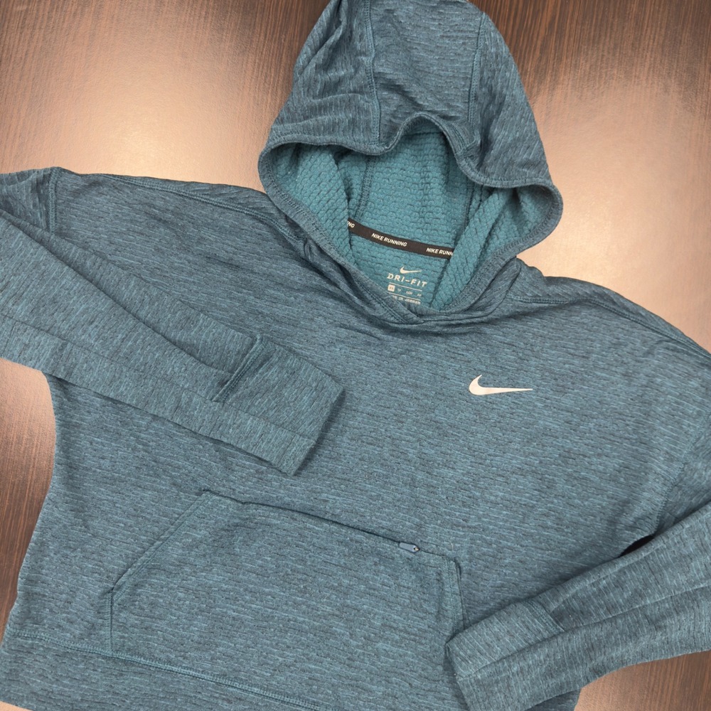 Nike Running Dri-FIT Hoodie XS Women's Athletic Teal‎ Pullover Sweatshirt